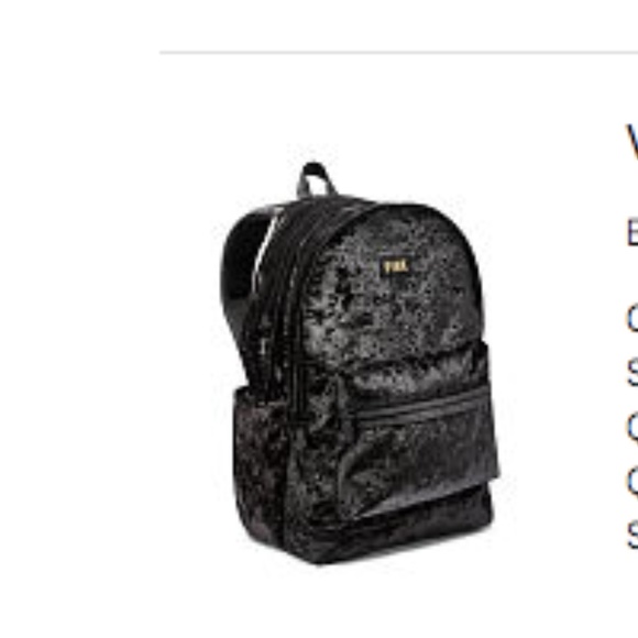 victoria secret black velvet backpack